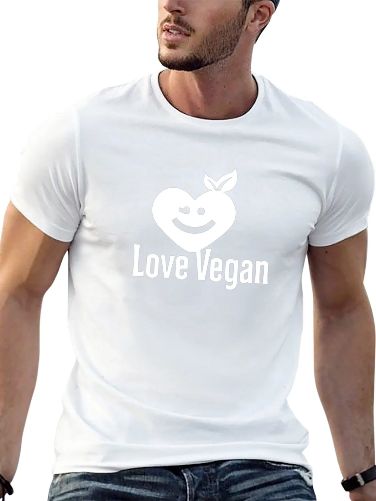 Love Vegan Graphic Tee - Black Cotton Blend product image 12