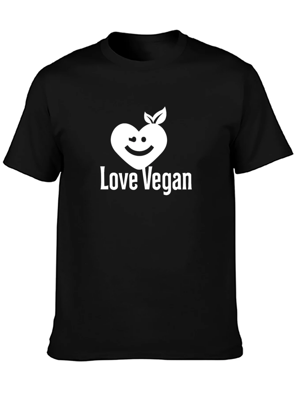 Love Vegan Graphic Tee - Black Cotton Blend product image 3