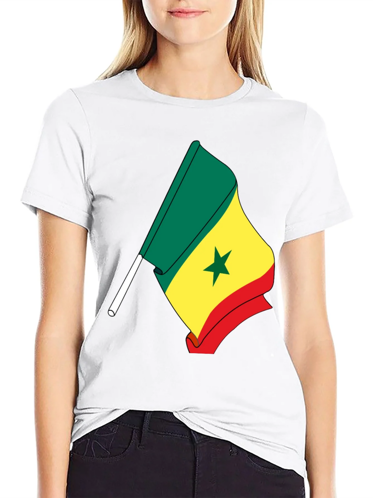 Senegal Flag Graphic Tee - Black Cotton Shirt product image 8