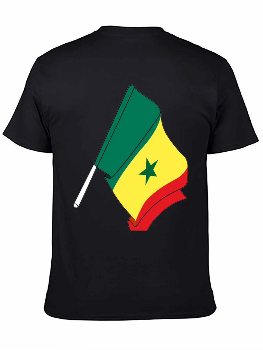Senegal Flag Graphic Tee - Black Cotton Shirt product image 4