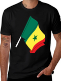 Senegal Flag Graphic Tee - Black Cotton Shirt product image 1