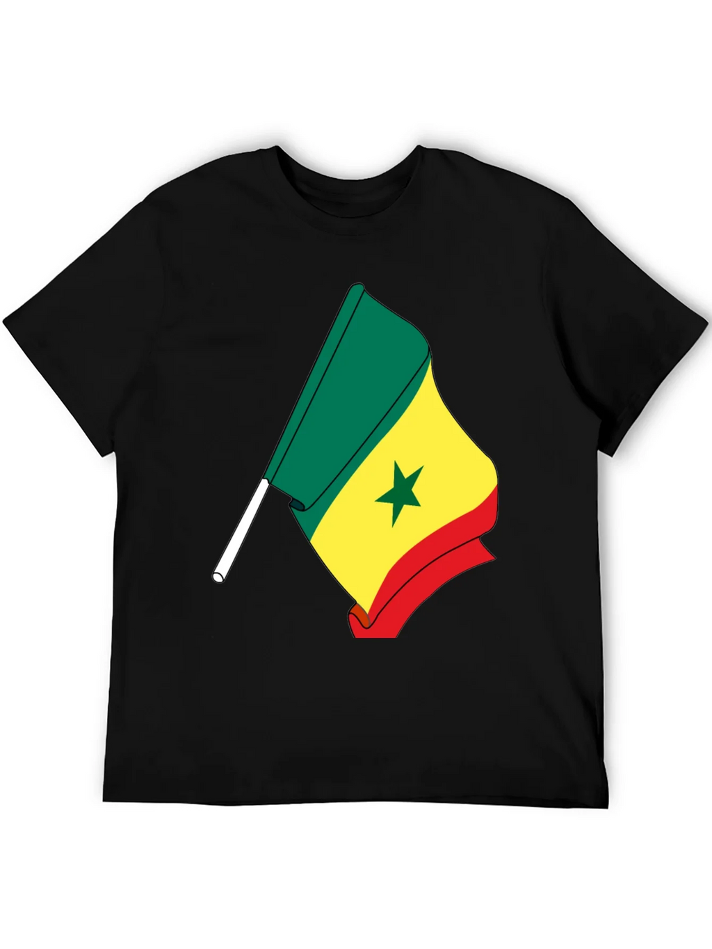 Senegal Flag Graphic Tee - Black Cotton Shirt product image 5