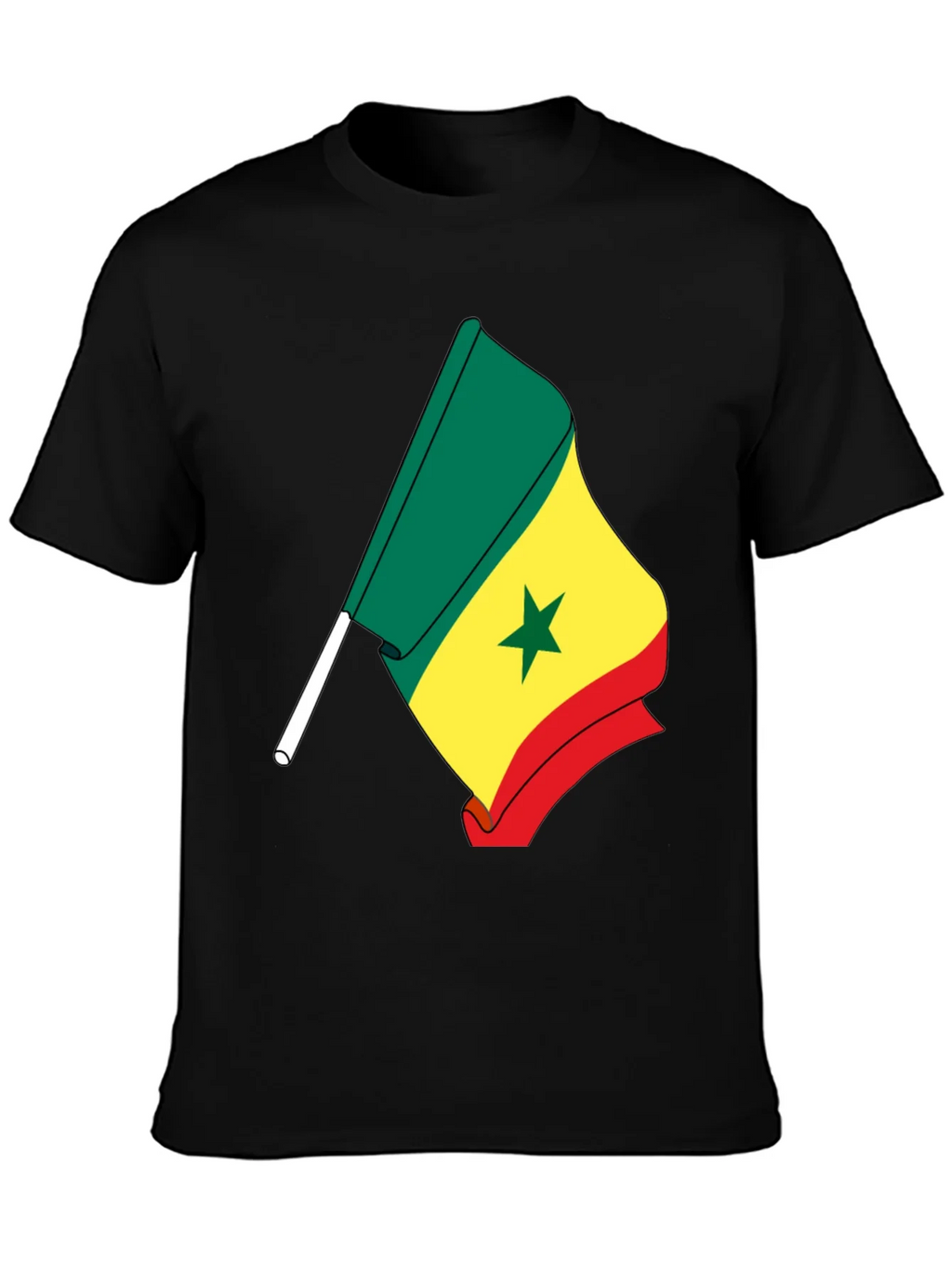 Senegal Flag Graphic Tee - Black Cotton Shirt product image 3