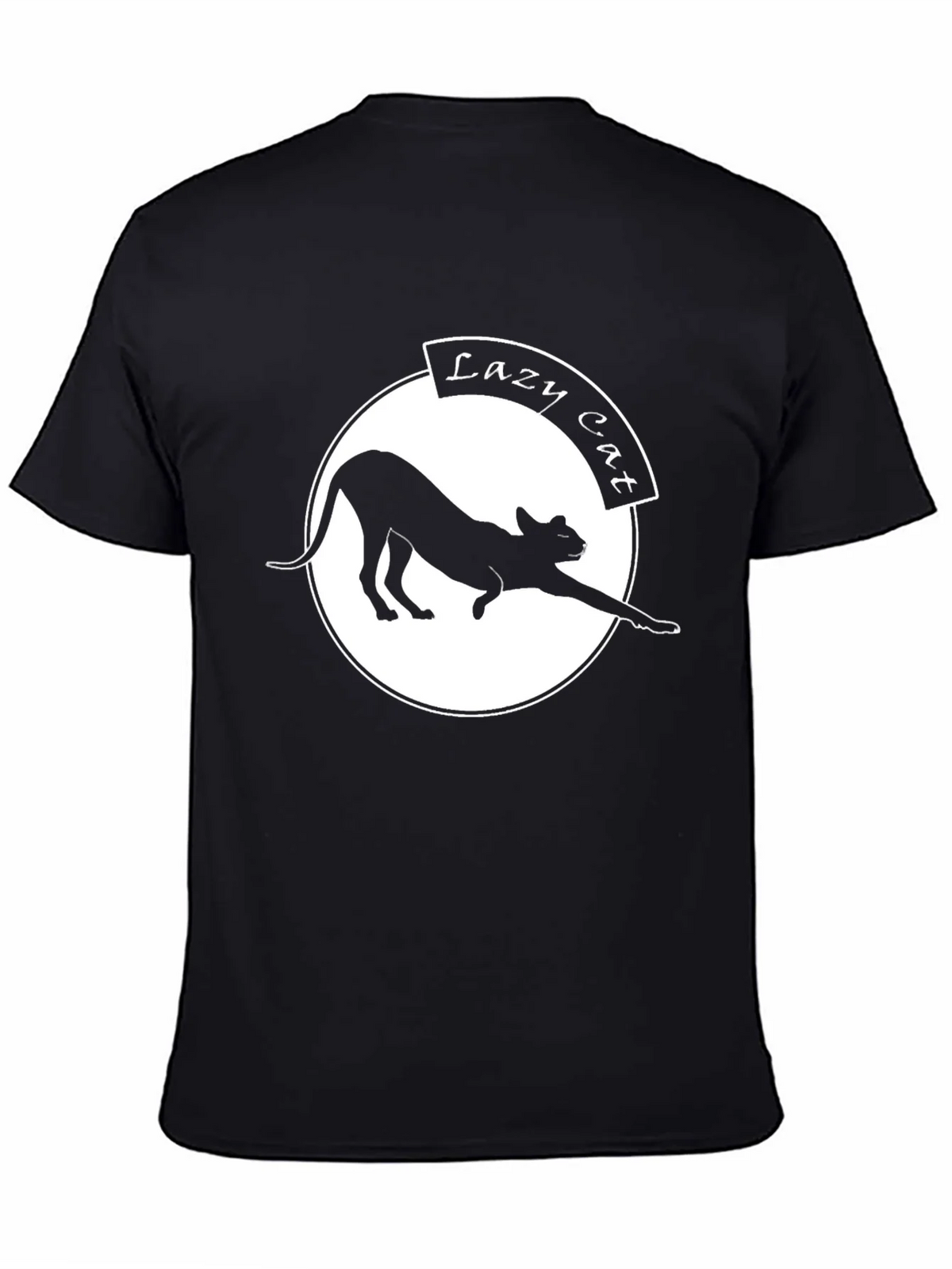 Lazy Cat Graphic Tee - Black Crew Neck product image 4