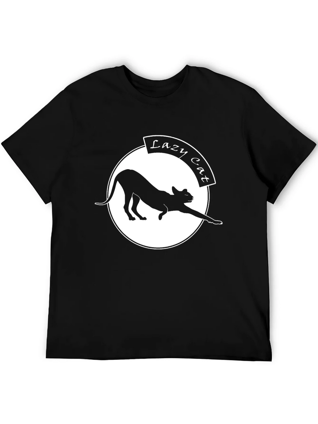 Lazy Cat Graphic Tee - Black Crew Neck product image 5