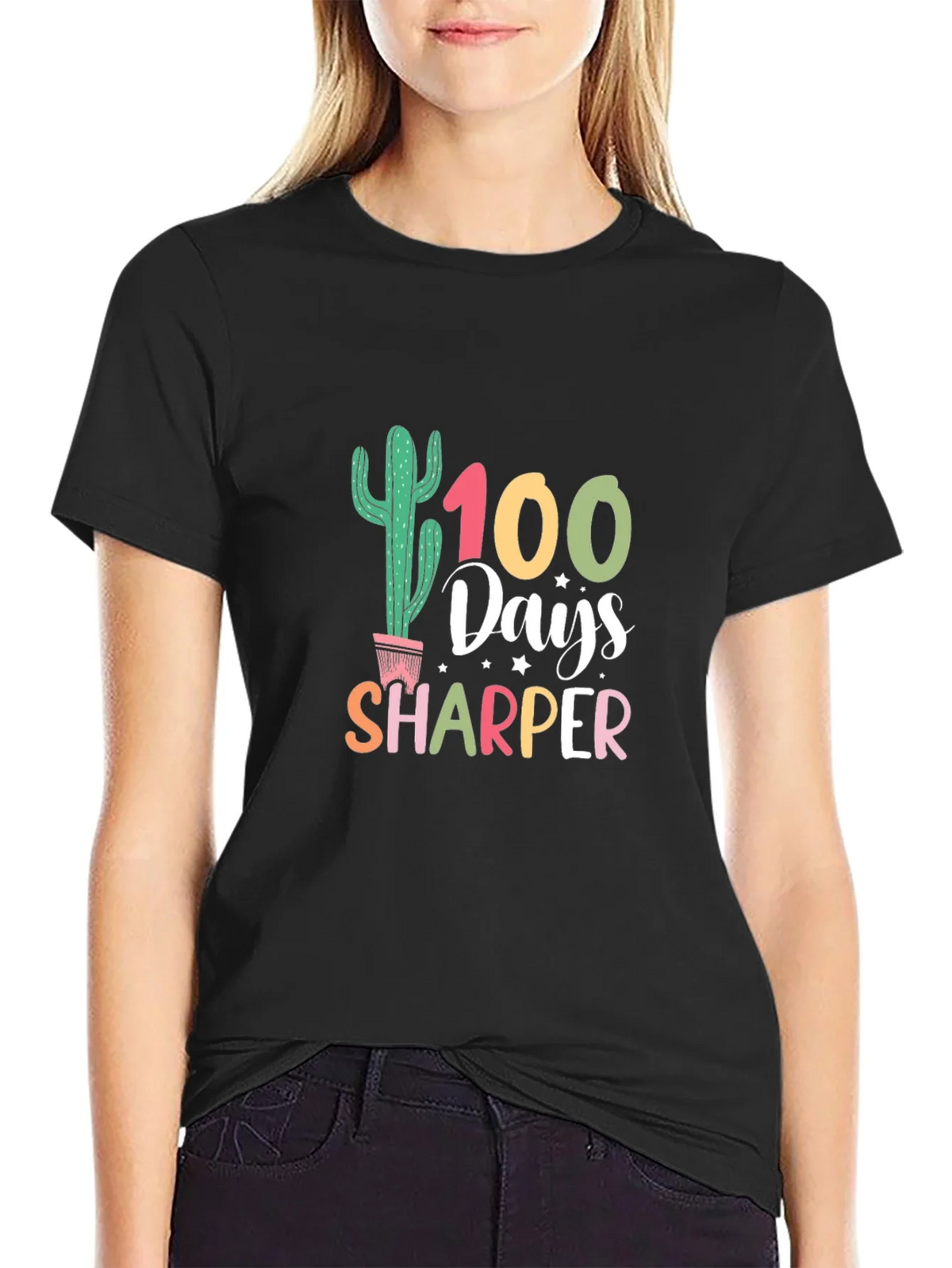 100 Days Sharper Cactus Graphic Tee product image 2