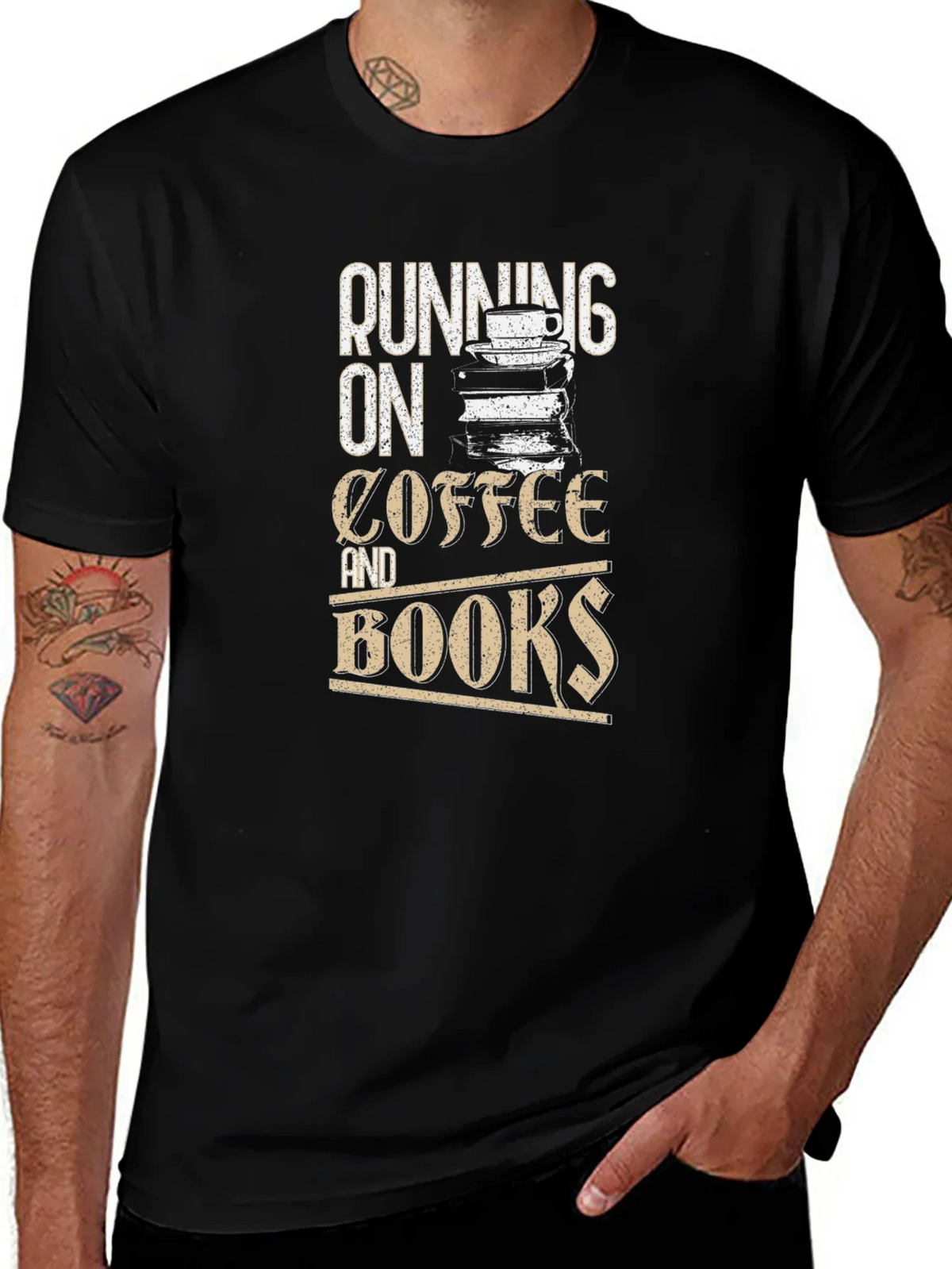 Running On Coffee and Books T-Shirt product image 1