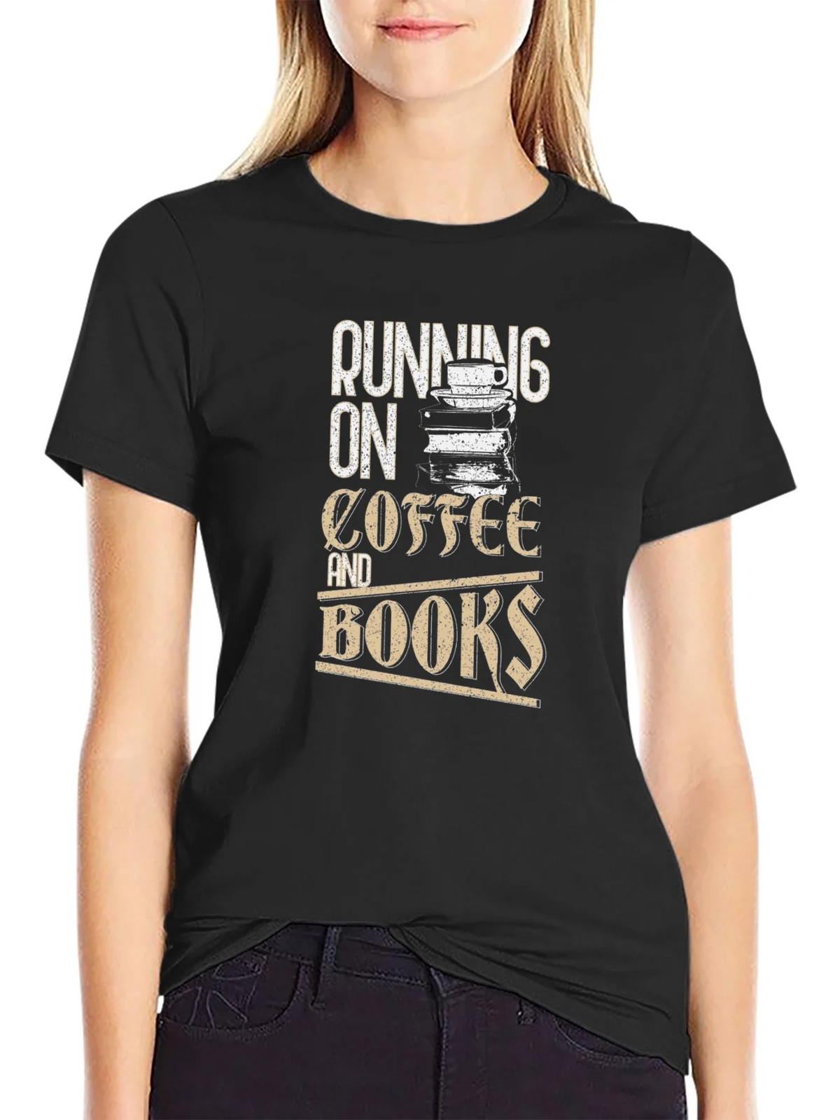 Running On Coffee and Books T-Shirt product image 2