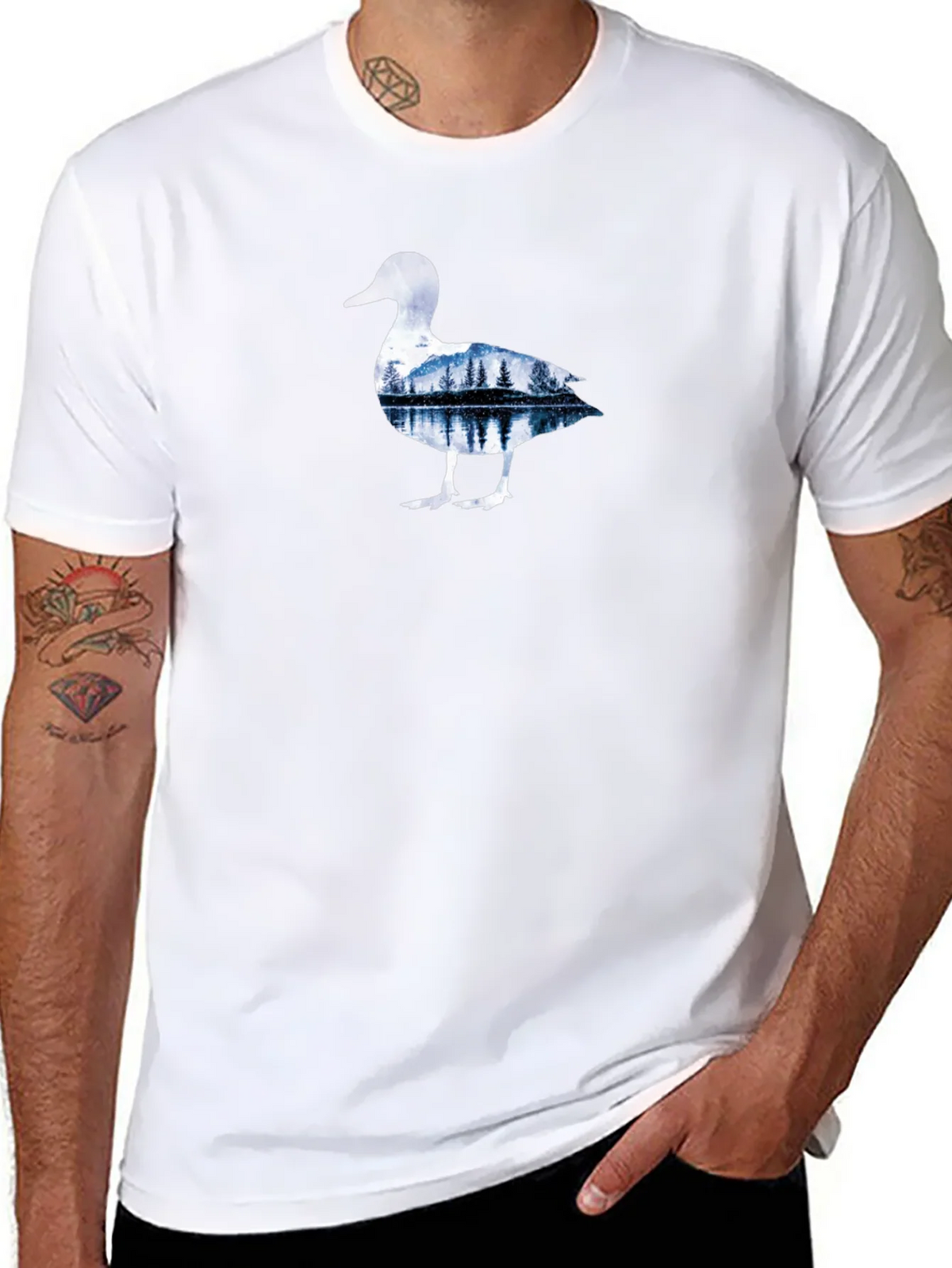 Nature Duck Graphic Tee - Black Cotton T-Shirt product image 7