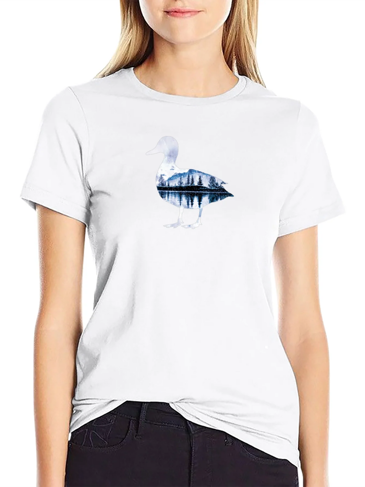 Nature Duck Graphic Tee - Black Cotton T-Shirt product image 8