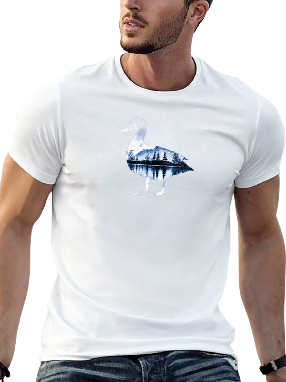 Nature Duck Graphic Tee - Black Cotton T-Shirt product image 12