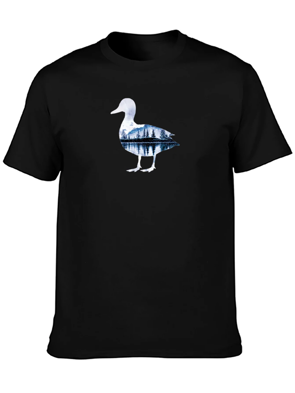 Nature Duck Graphic Tee - Black Cotton T-Shirt product image 3
