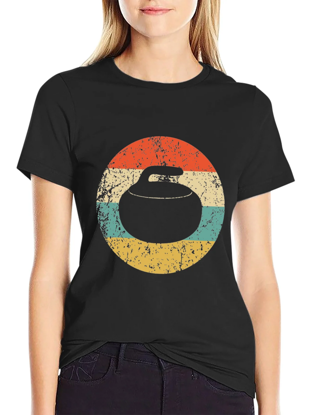 Retro Curling Stone T-Shirt product image 2