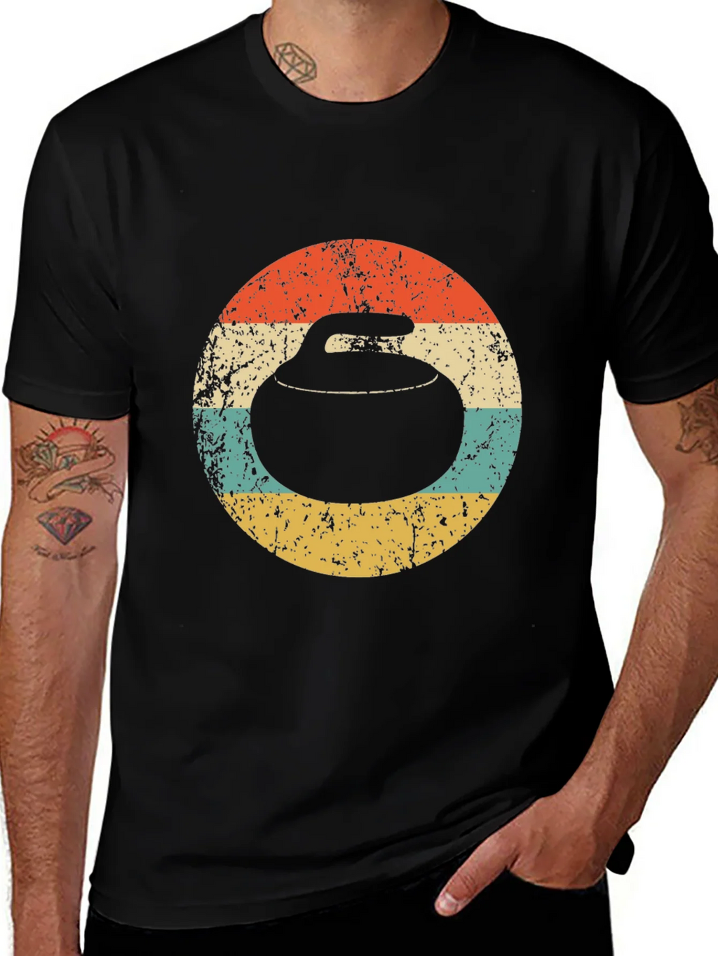 Retro Curling Stone T-Shirt product image 1