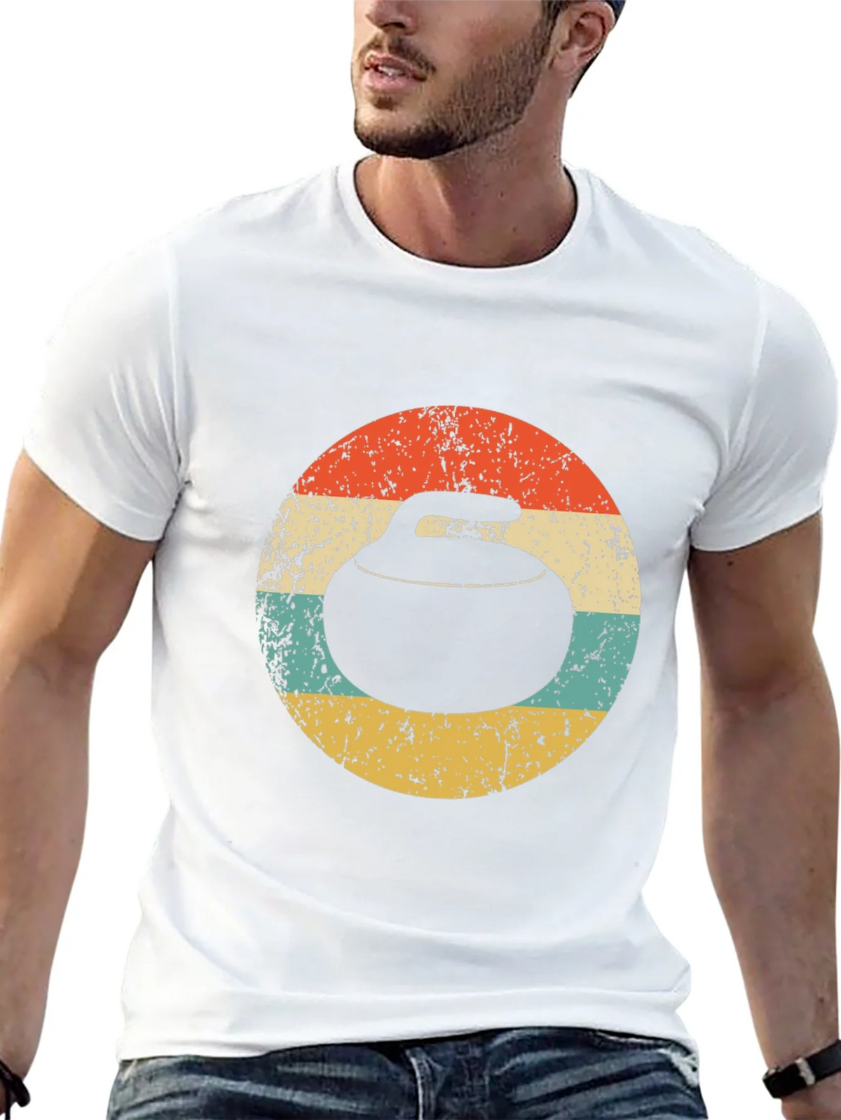 Retro Curling Stone T-Shirt product image 10