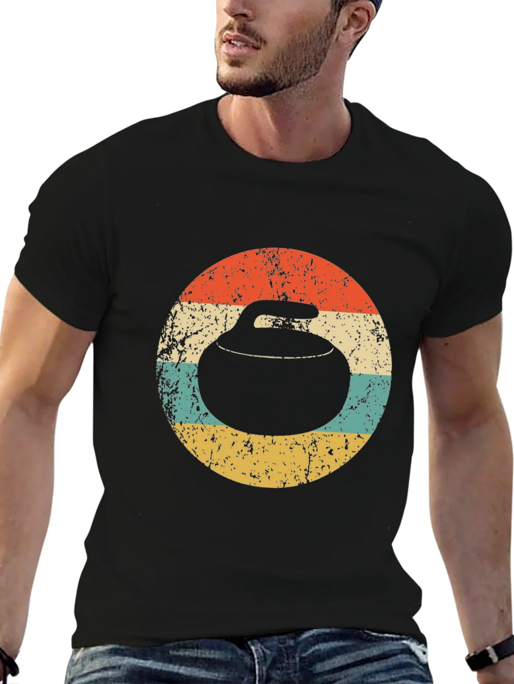 Retro Curling Stone T-Shirt product image 5