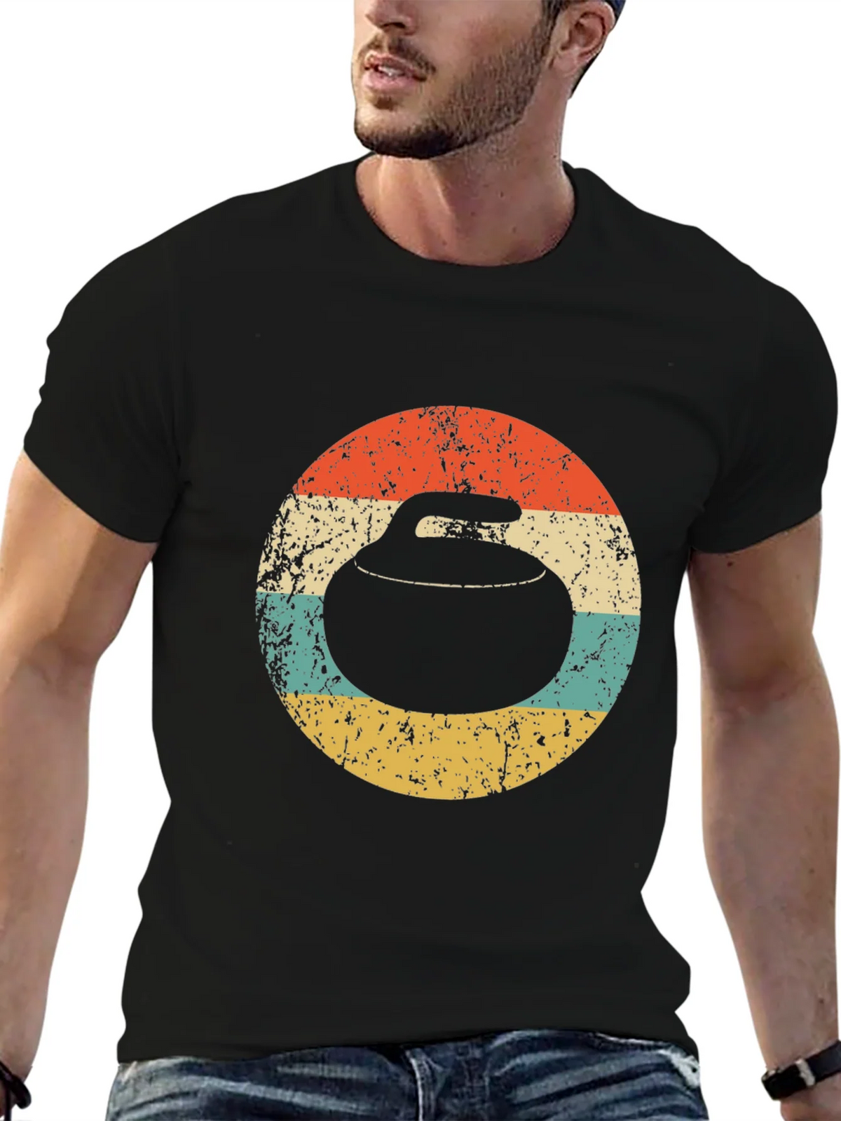 Retro Curling Stone T-Shirt product image 5