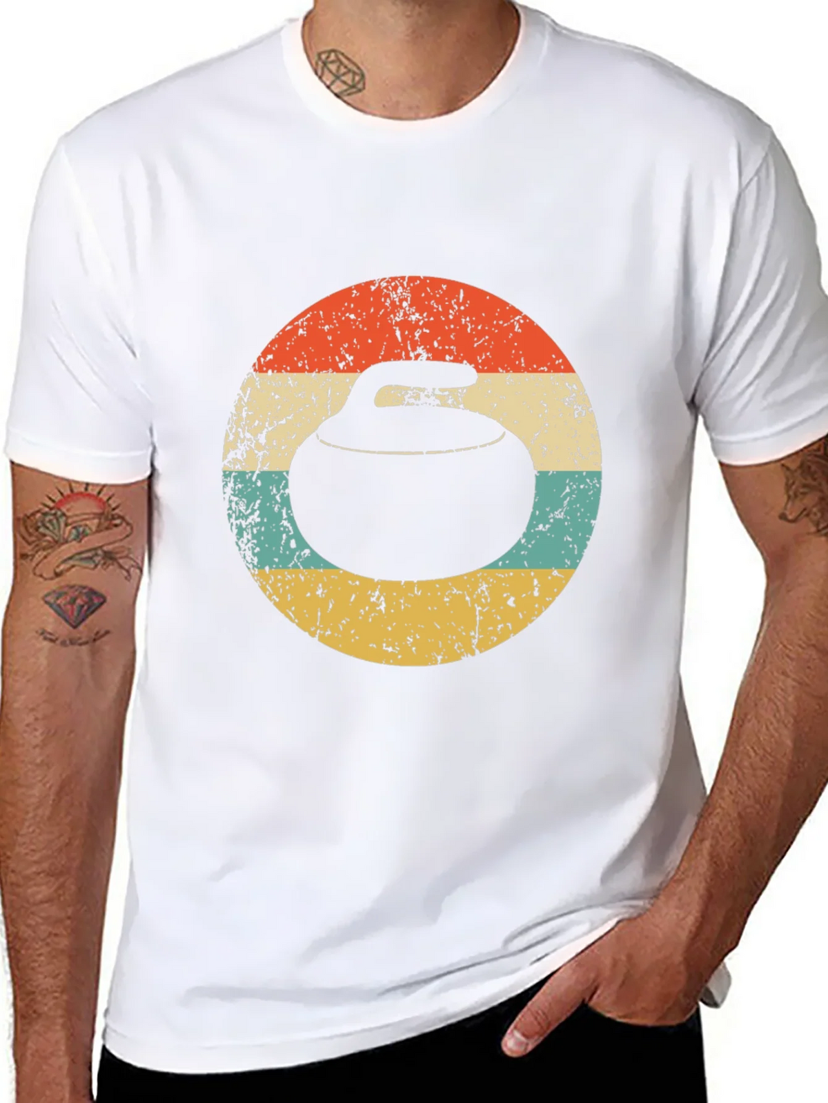 Retro Curling Stone T-Shirt product image 6
