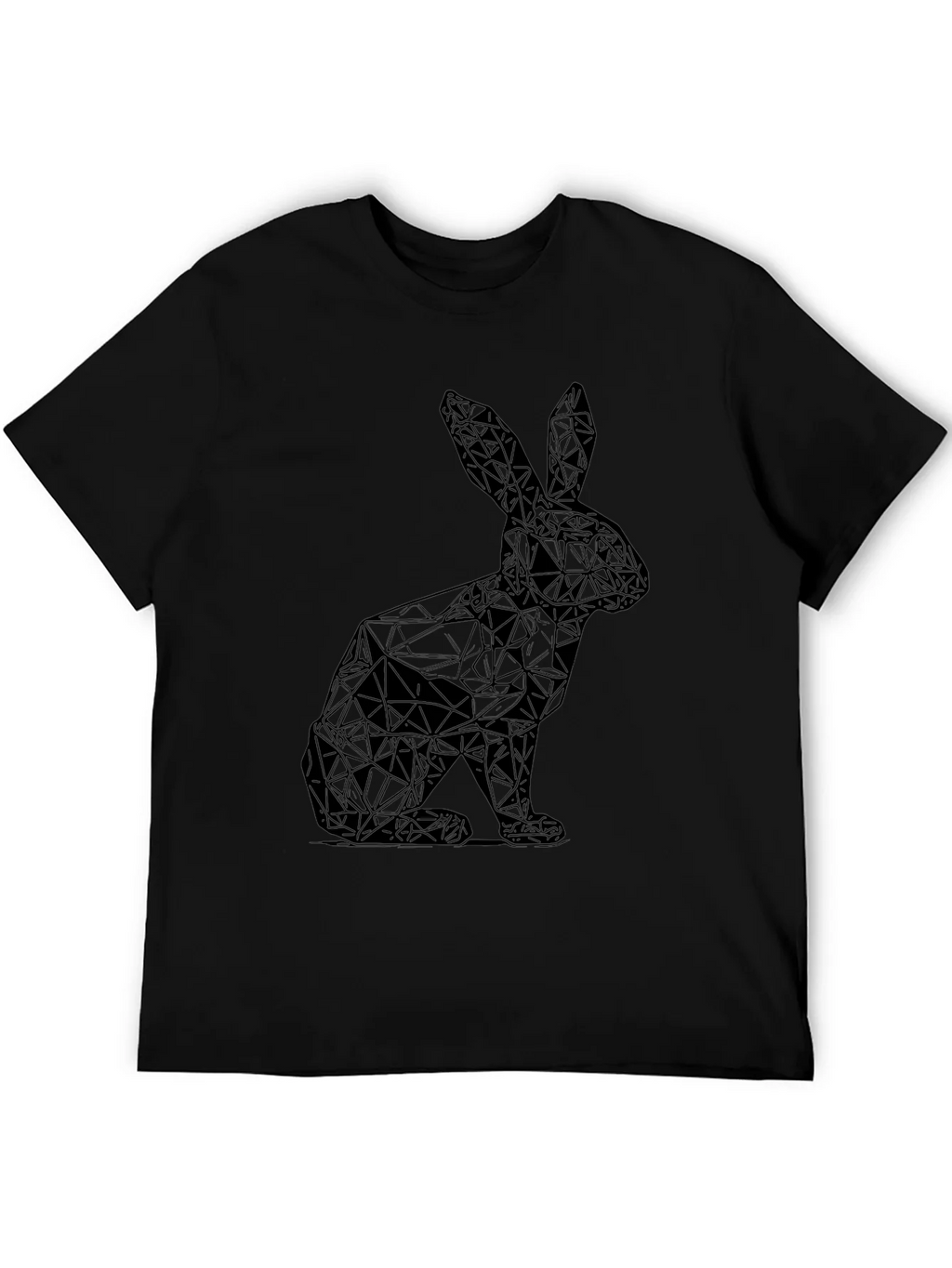 Geometric Rabbit Graphic Tee - Sleek Black Shirt product image 5