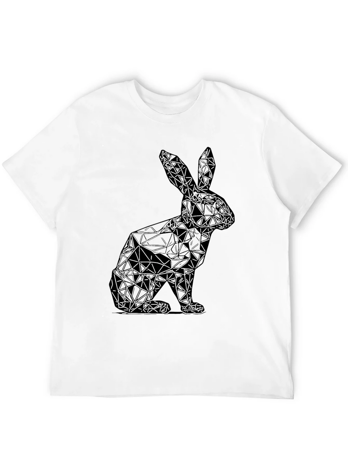 Geometric Rabbit Graphic Tee - Sleek Black Shirt product image 11