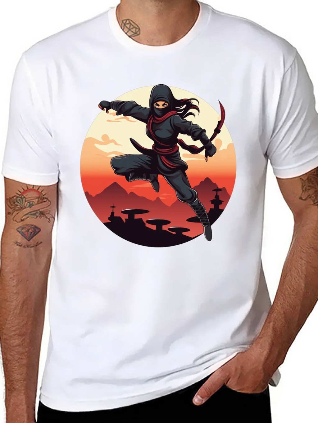 Ninja Graphic Tee - Unisex Black T-Shirt product image 6