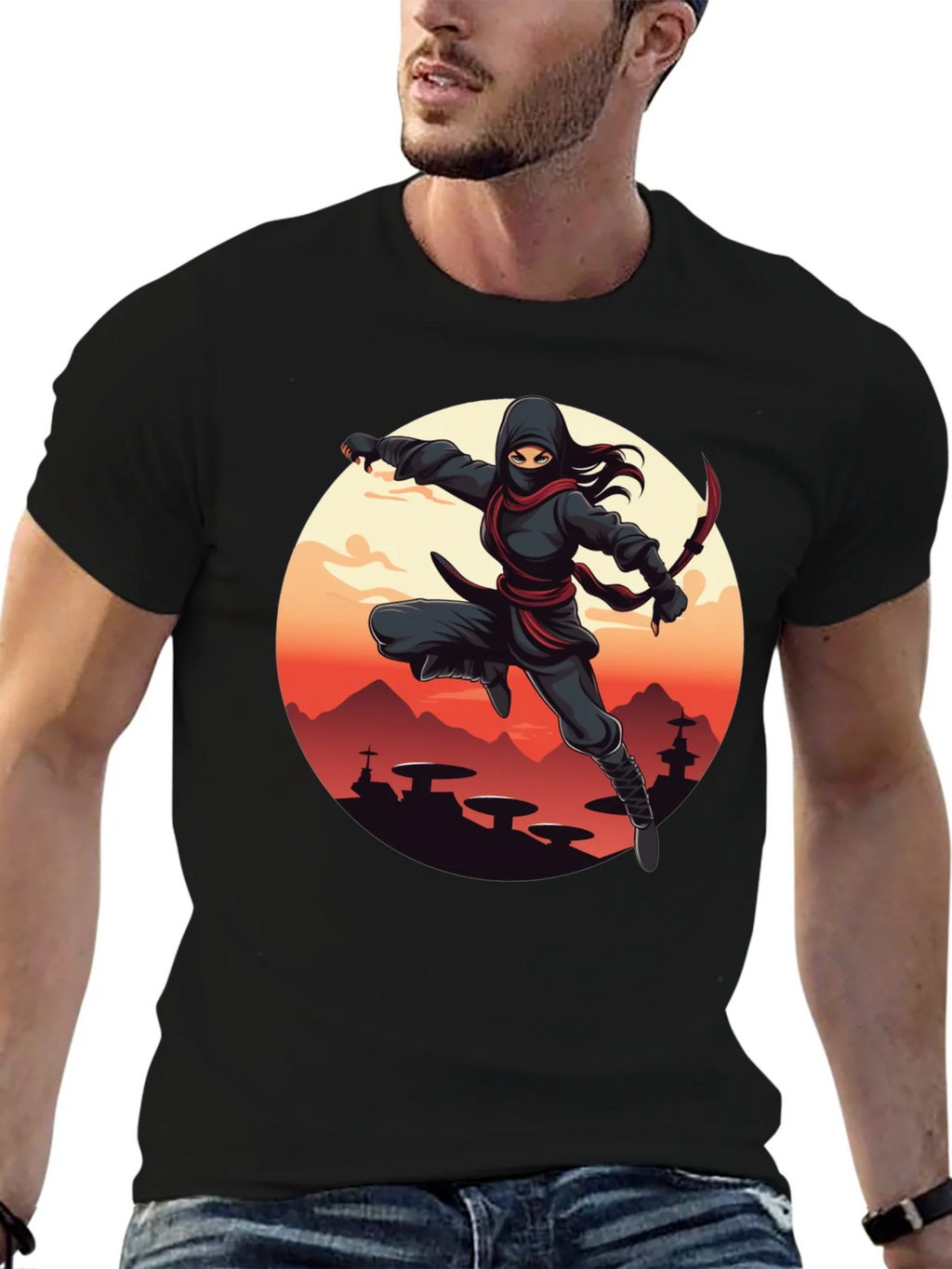 Ninja Graphic Tee - Unisex Black T-Shirt product image 5