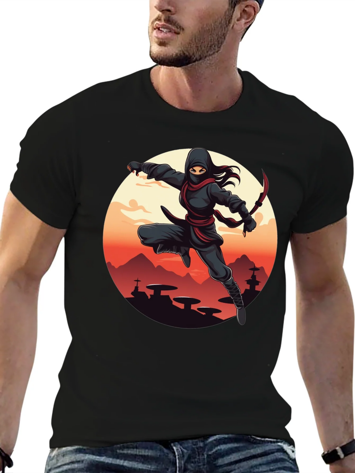 Ninja Graphic Tee - Unisex Black T-Shirt product image 5