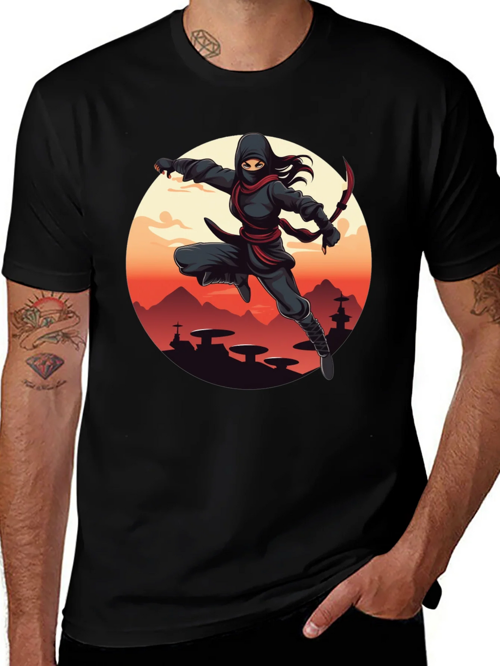 Ninja Graphic Tee - Unisex Black T-Shirt product image 1