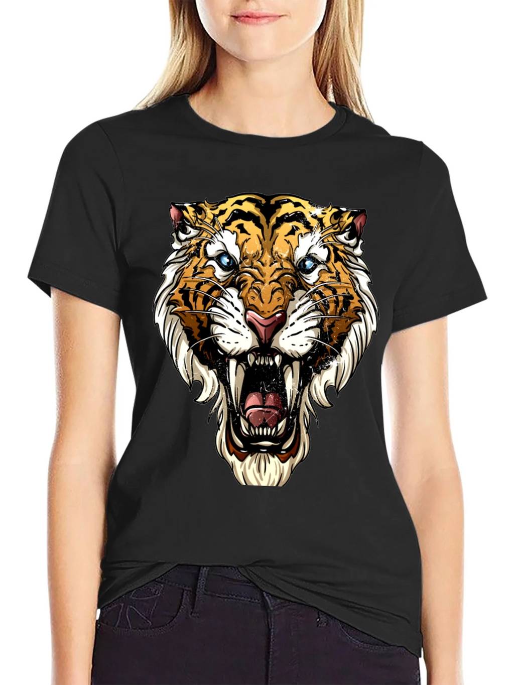 Roaring Tiger Graphic Tee - Bold Black T-Shirt product image 1