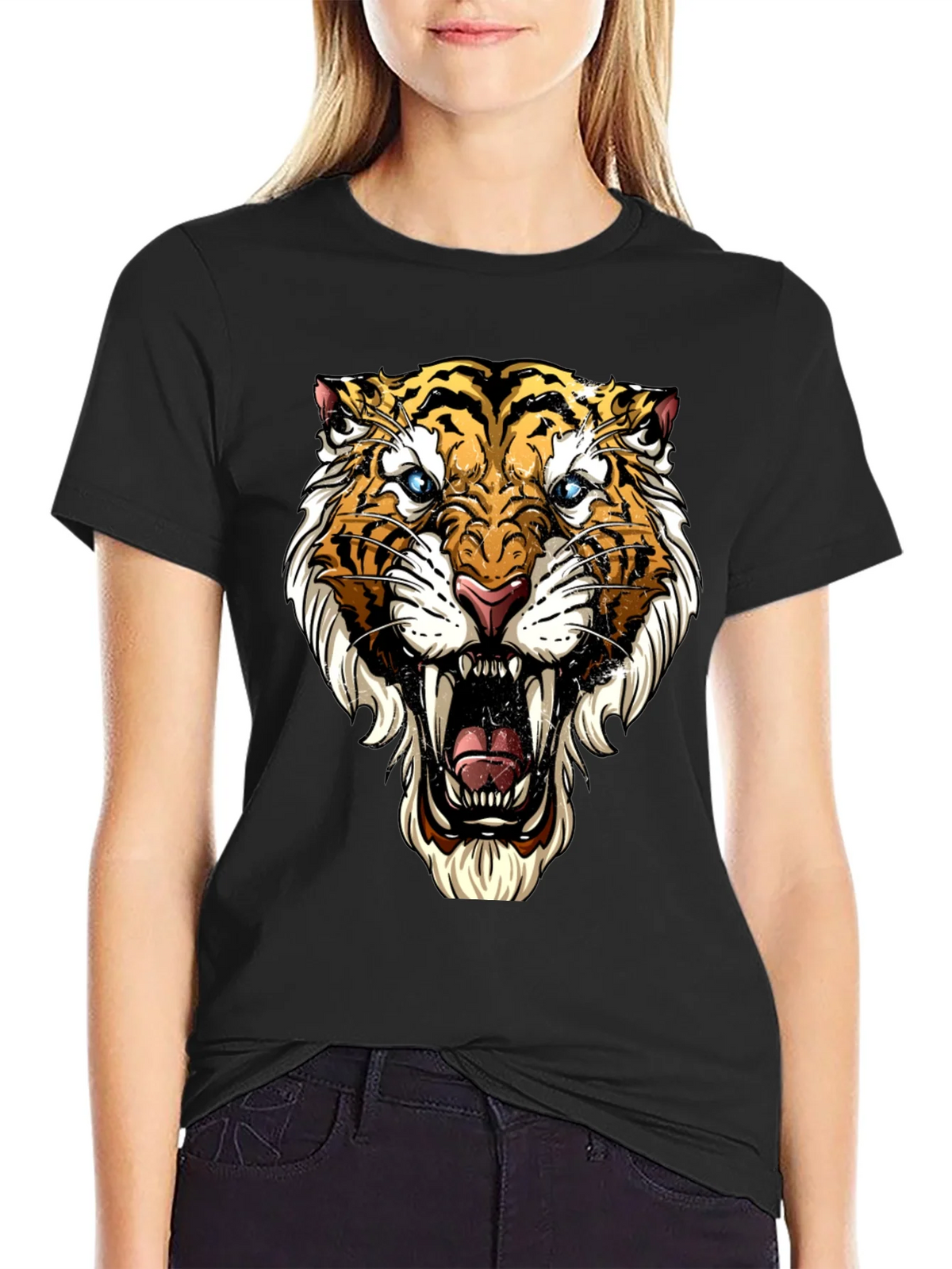 Roaring Tiger Graphic Tee - Bold Black T-Shirt product image 1