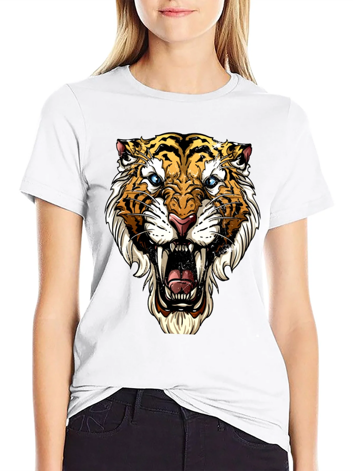 Roaring Tiger Graphic Tee - Bold Black T-Shirt product image 5