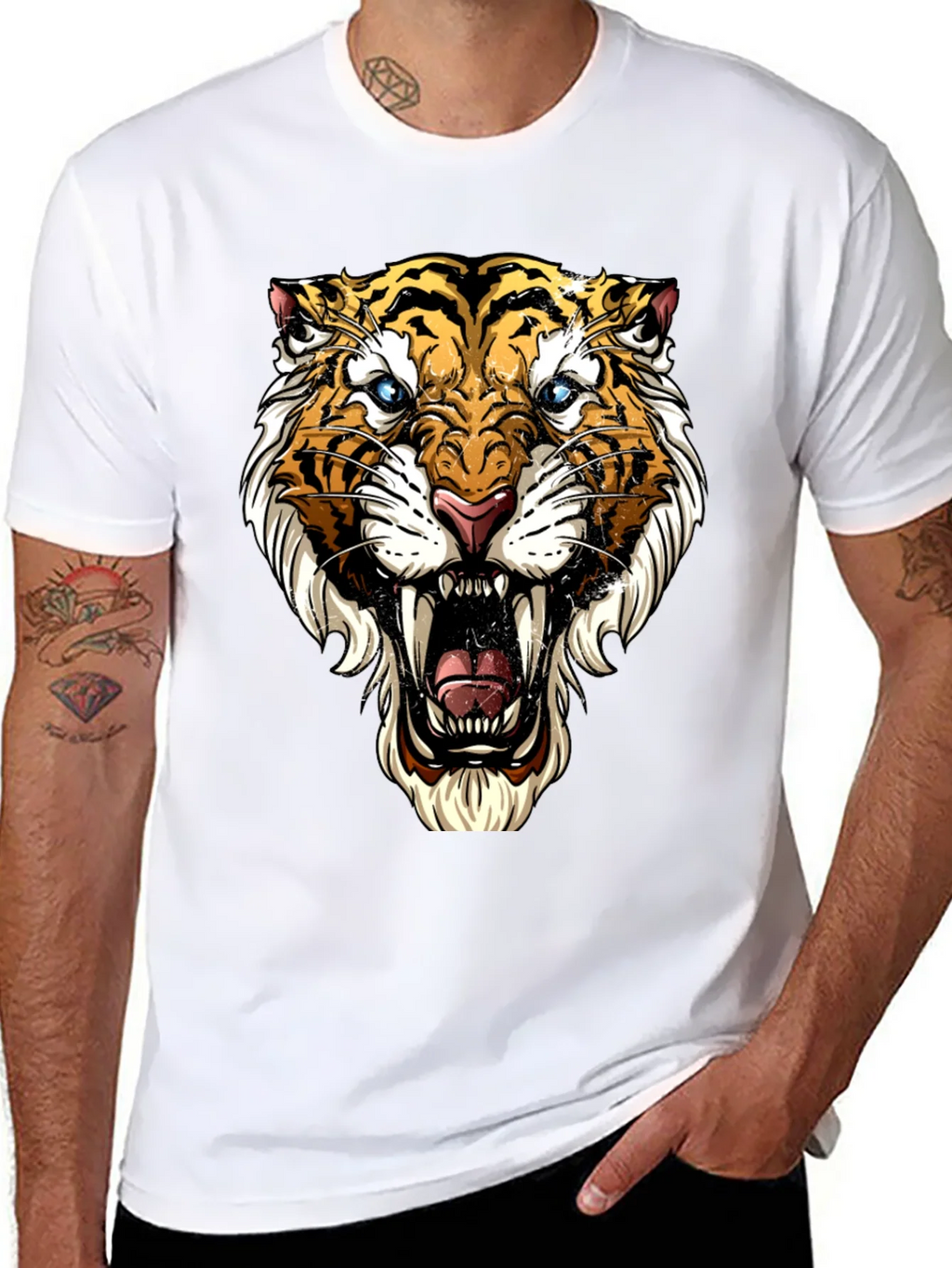 Roaring Tiger Graphic Tee - Bold Black T-Shirt product image 4