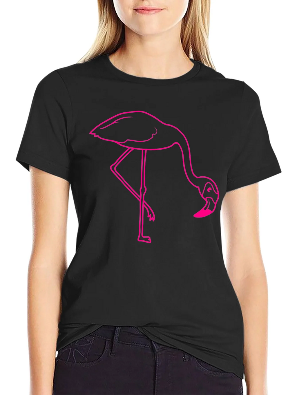Flamingo Graphic Tee - Casual Black T-Shirt product image 2