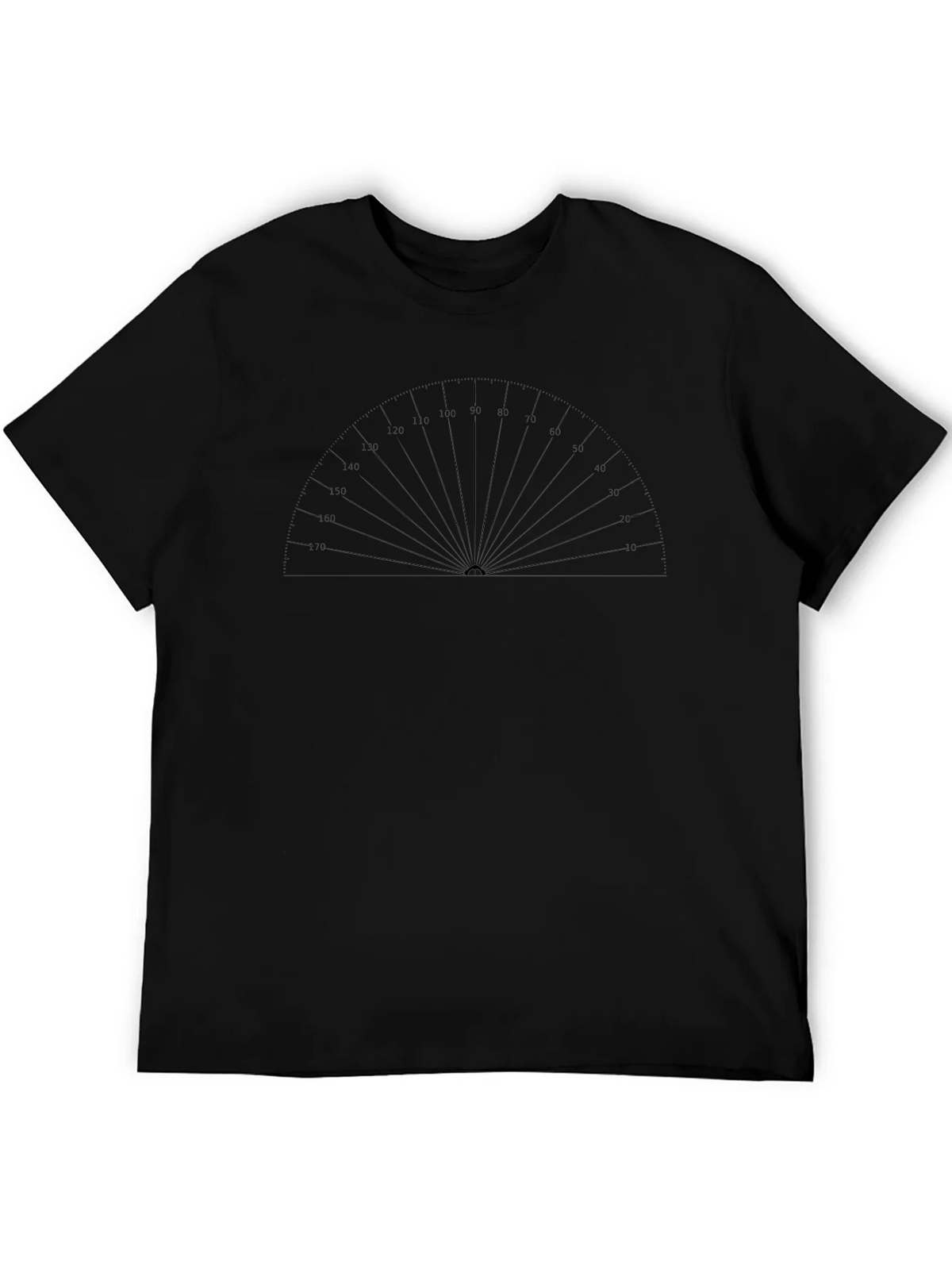 Geometric Protractor Design Black T-Shirt product image 5