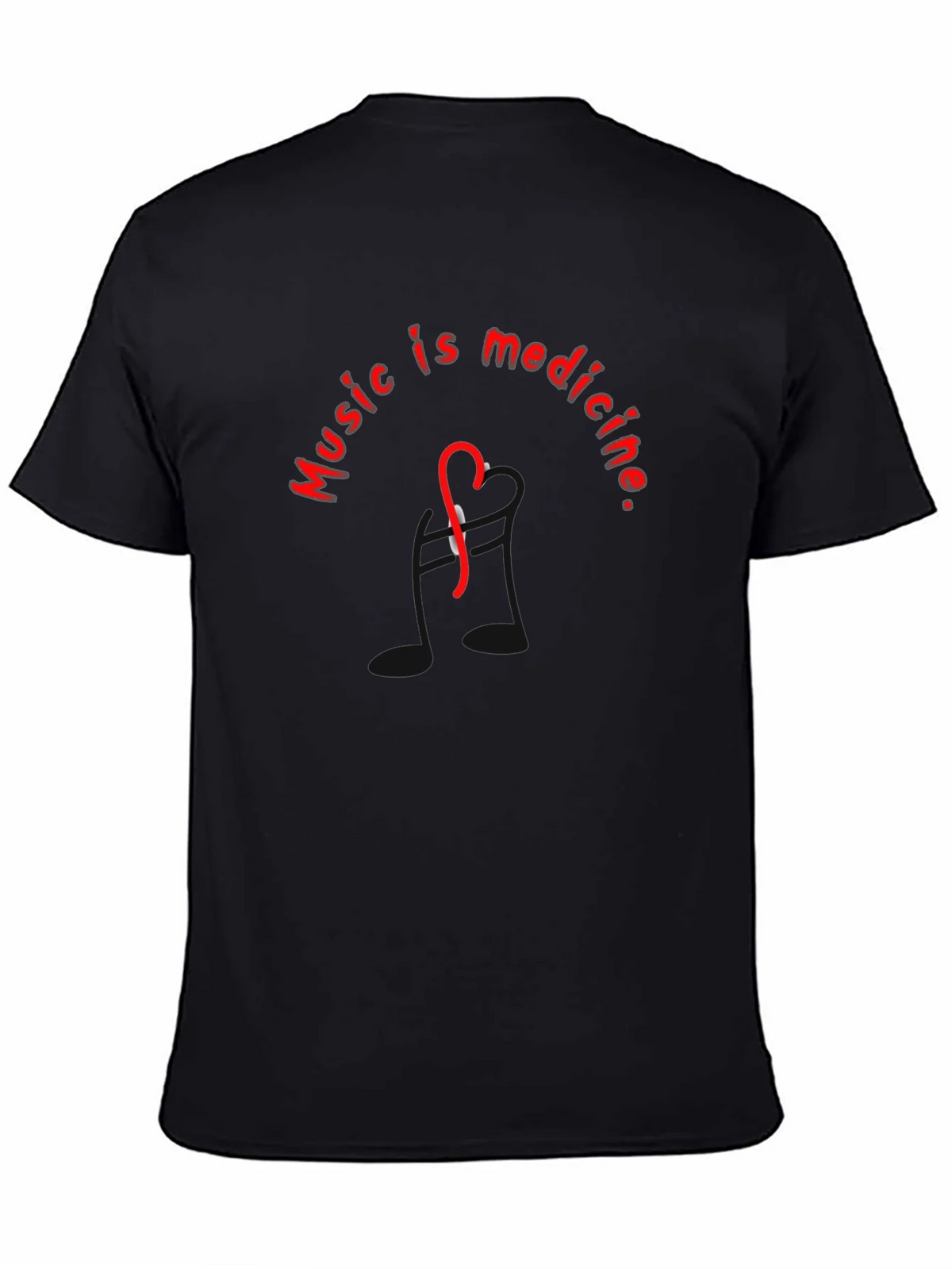 Music is Medicine Graphic T-Shirt - Black product image 2