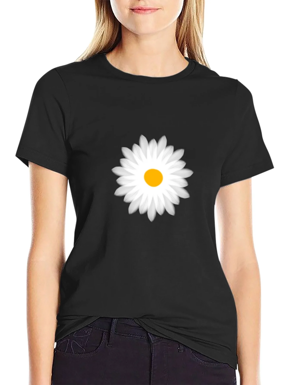 Daisy Graphic Black T-Shirt - Soft Cotton Blend product image 2