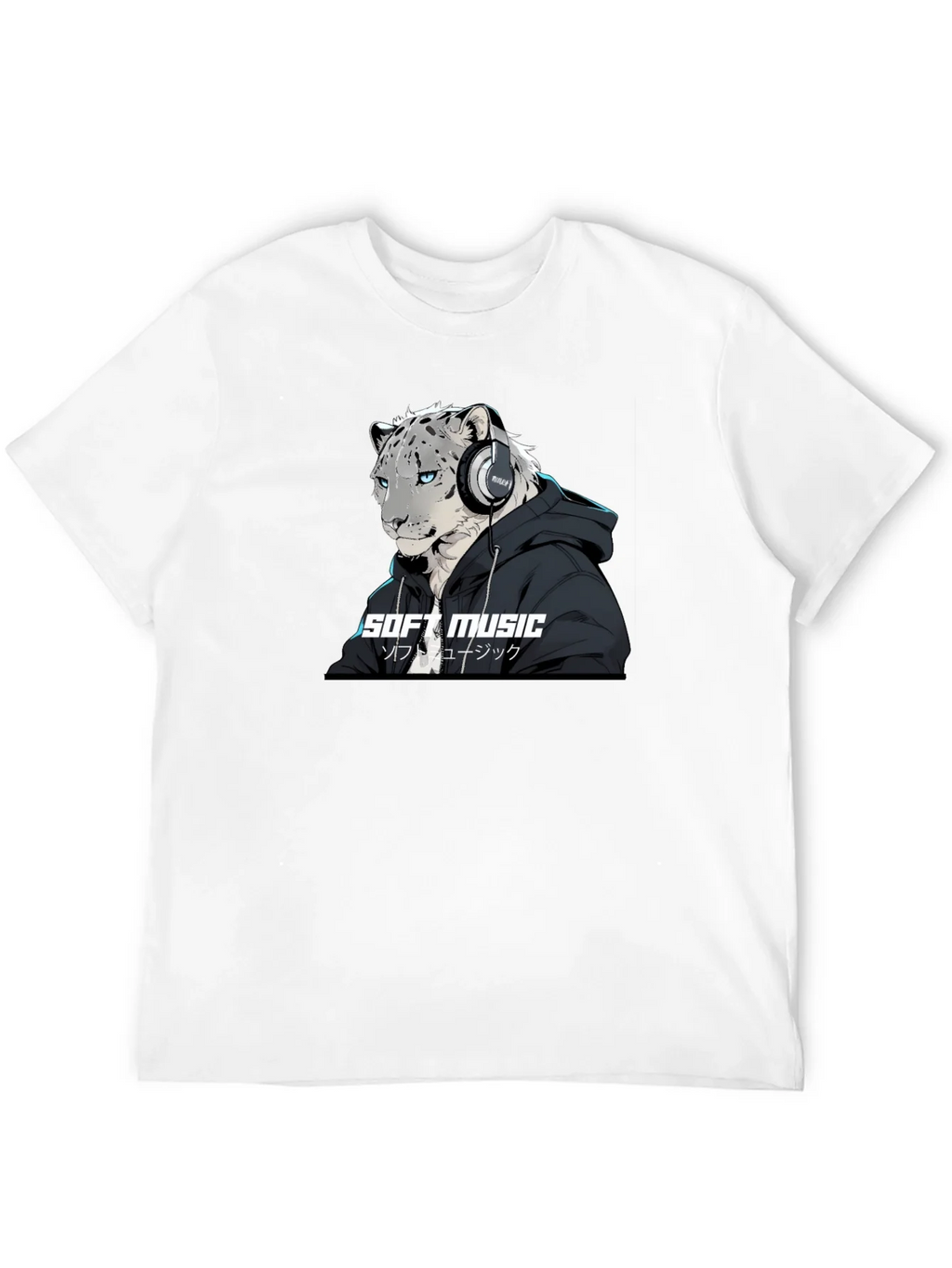 Soft Music Snow Leopard Black T-Shirt product image 11