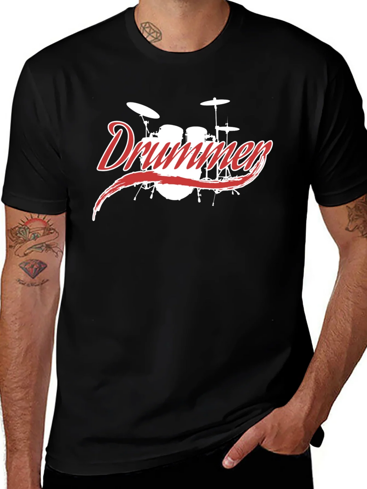 Drummer Graphic Tee - Black product image 1