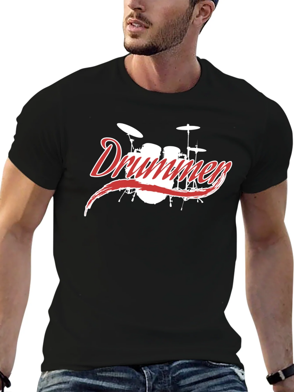 Drummer Graphic Tee - Black product image 6