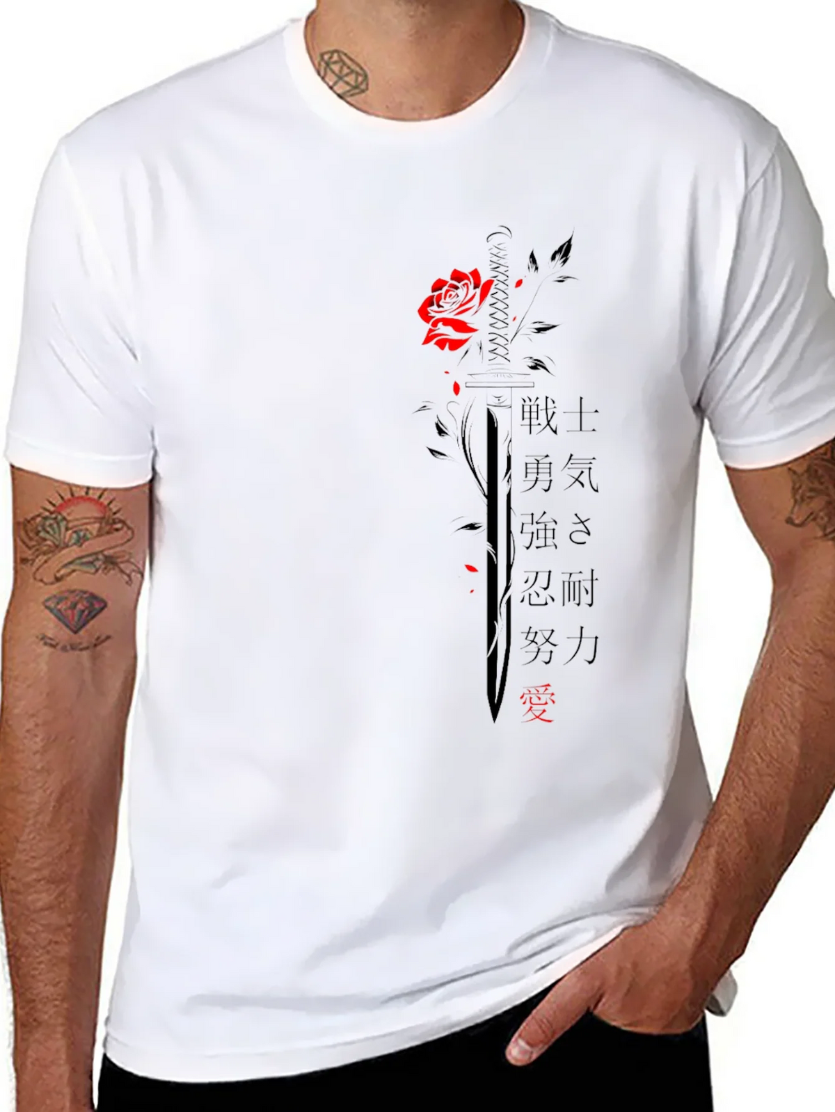 Rose & Sword Graphic T-Shirt - Black product image 7