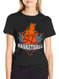 Flaming Basketball Graphic Tee - Black product image 1