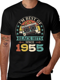Retro 1955 Black Hits Music Cassette T-Shirt product image 1
