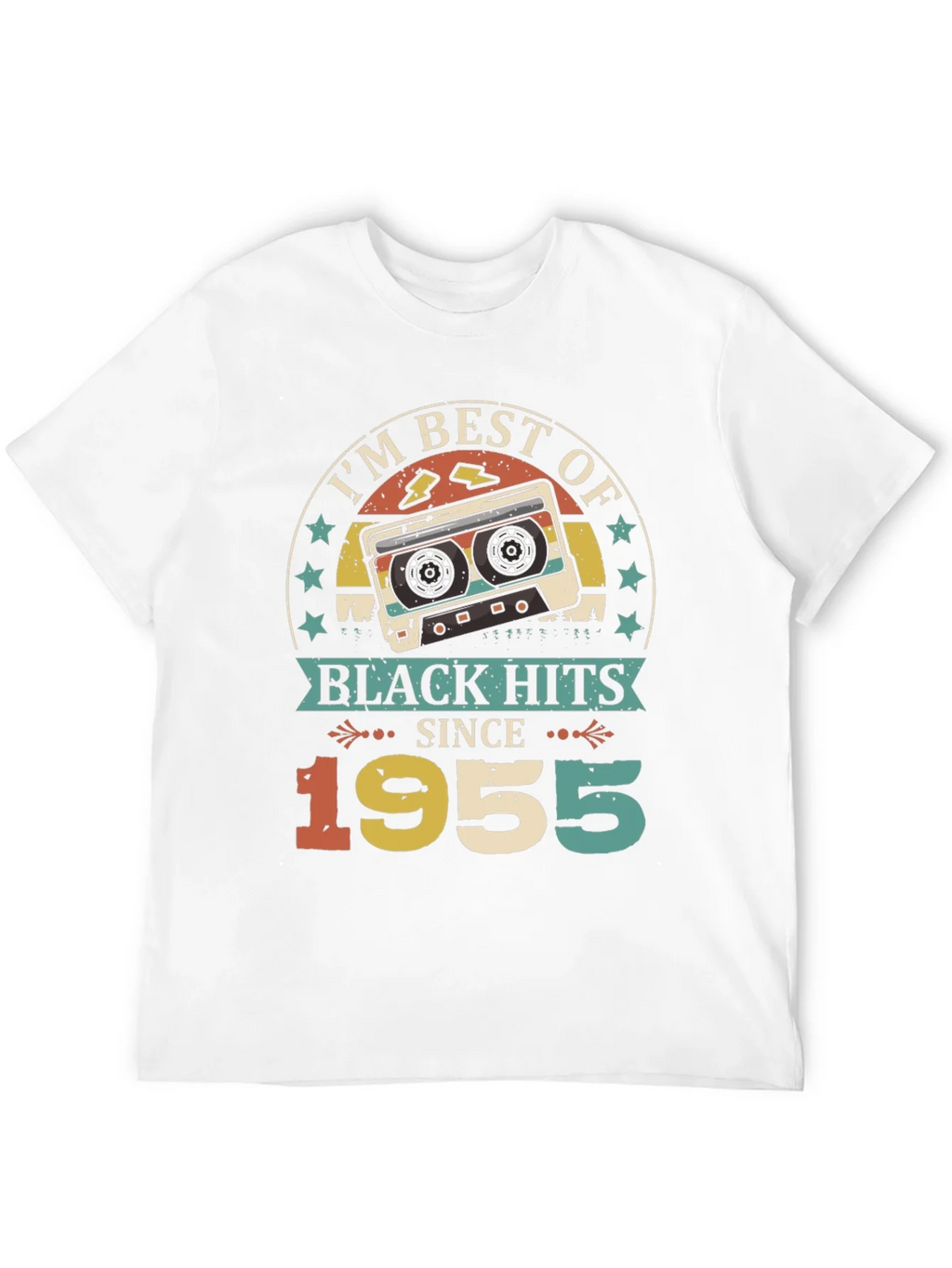 Retro 1955 Black Hits Music Cassette T-Shirt product image 11
