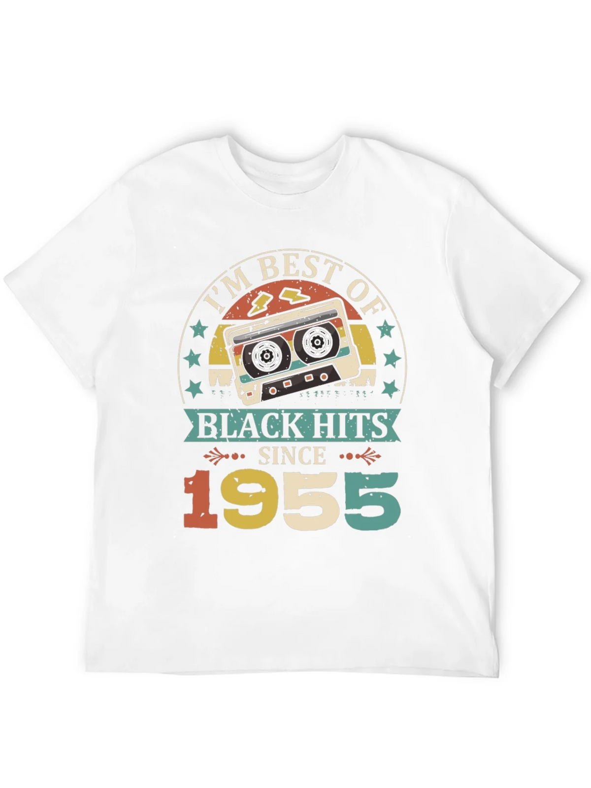Retro 1955 Black Hits Music Cassette T-Shirt product image 11