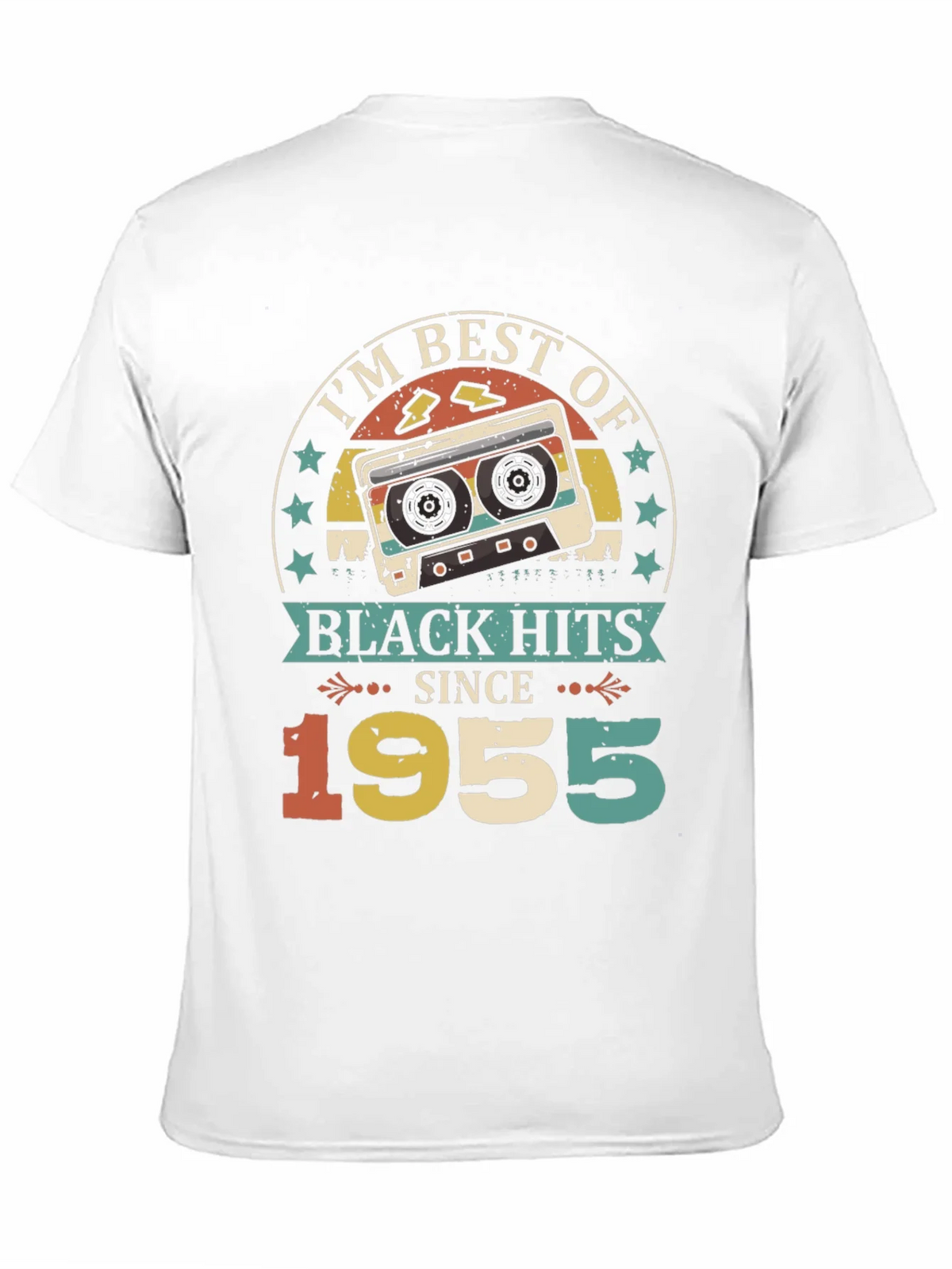 Retro 1955 Black Hits Music Cassette T-Shirt product image 10