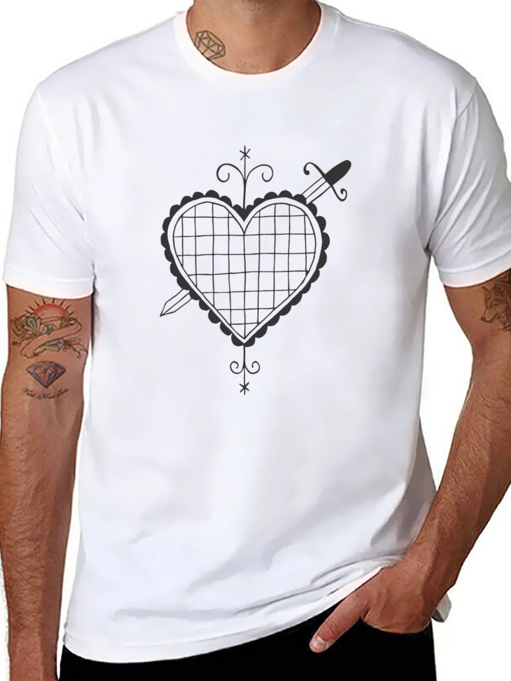 Heart & Dagger Graphic Tee - Mens Black T-Shirt product image 7