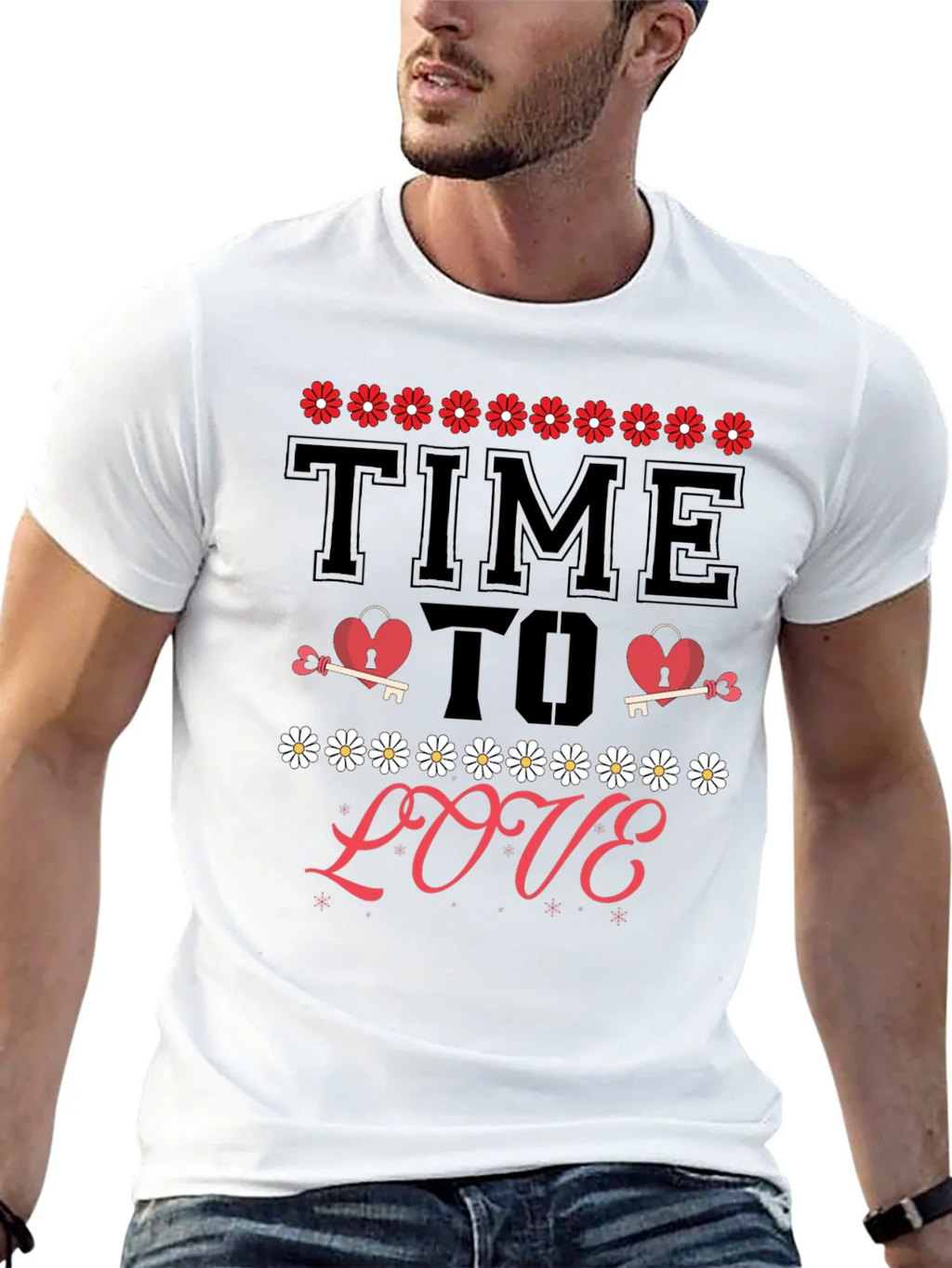 Time to Love T-Shirt - Heart & Key Design product image 12