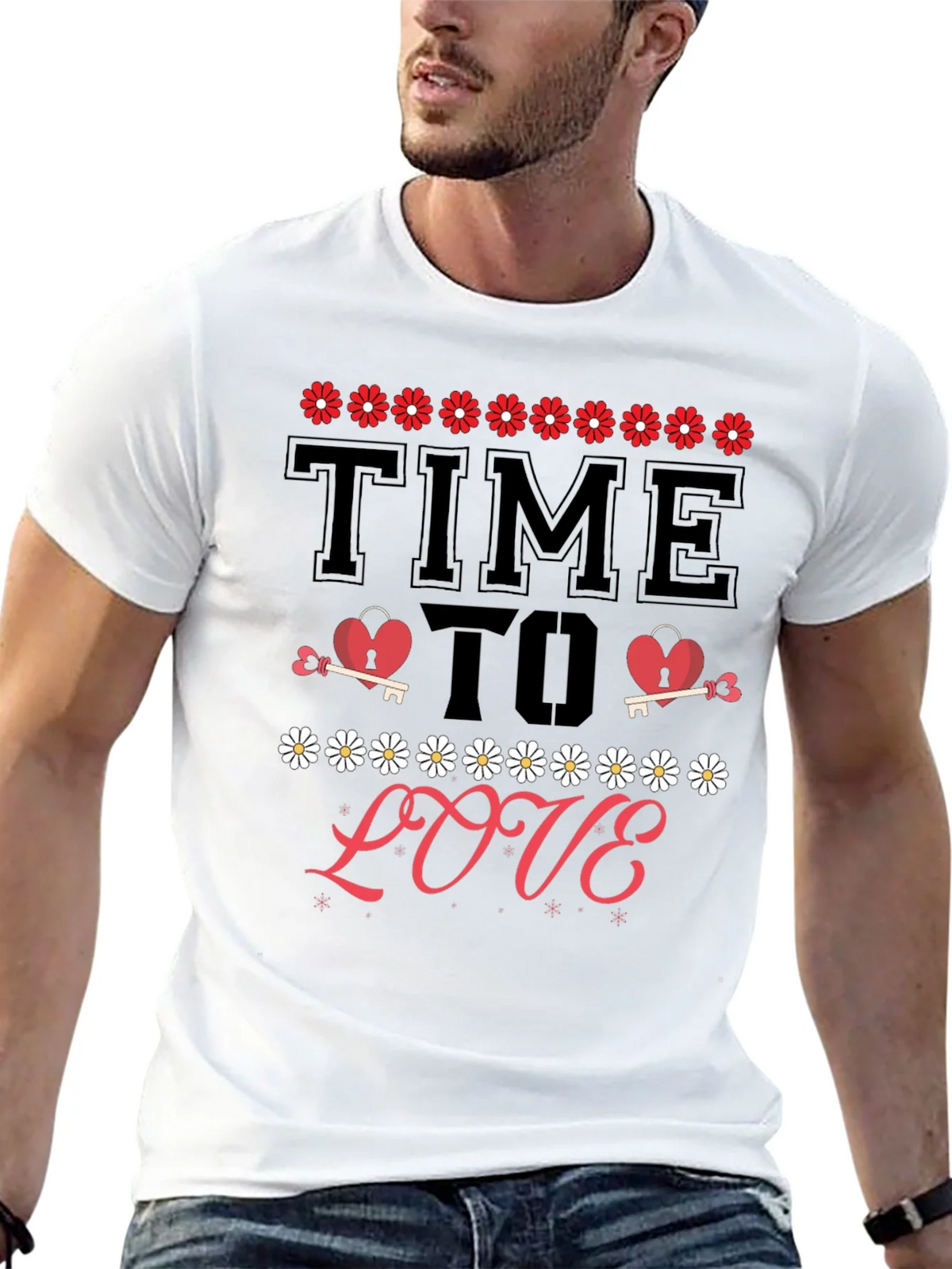 Time to Love T-Shirt - Heart & Key Design product image 12