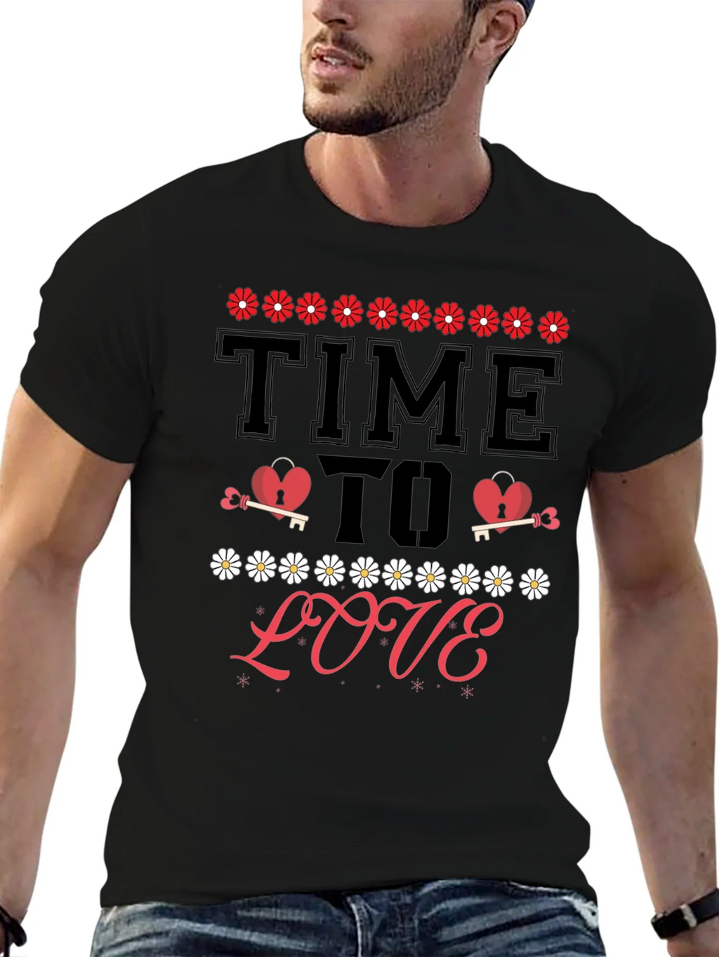 Time to Love T-Shirt - Heart & Key Design product image 6