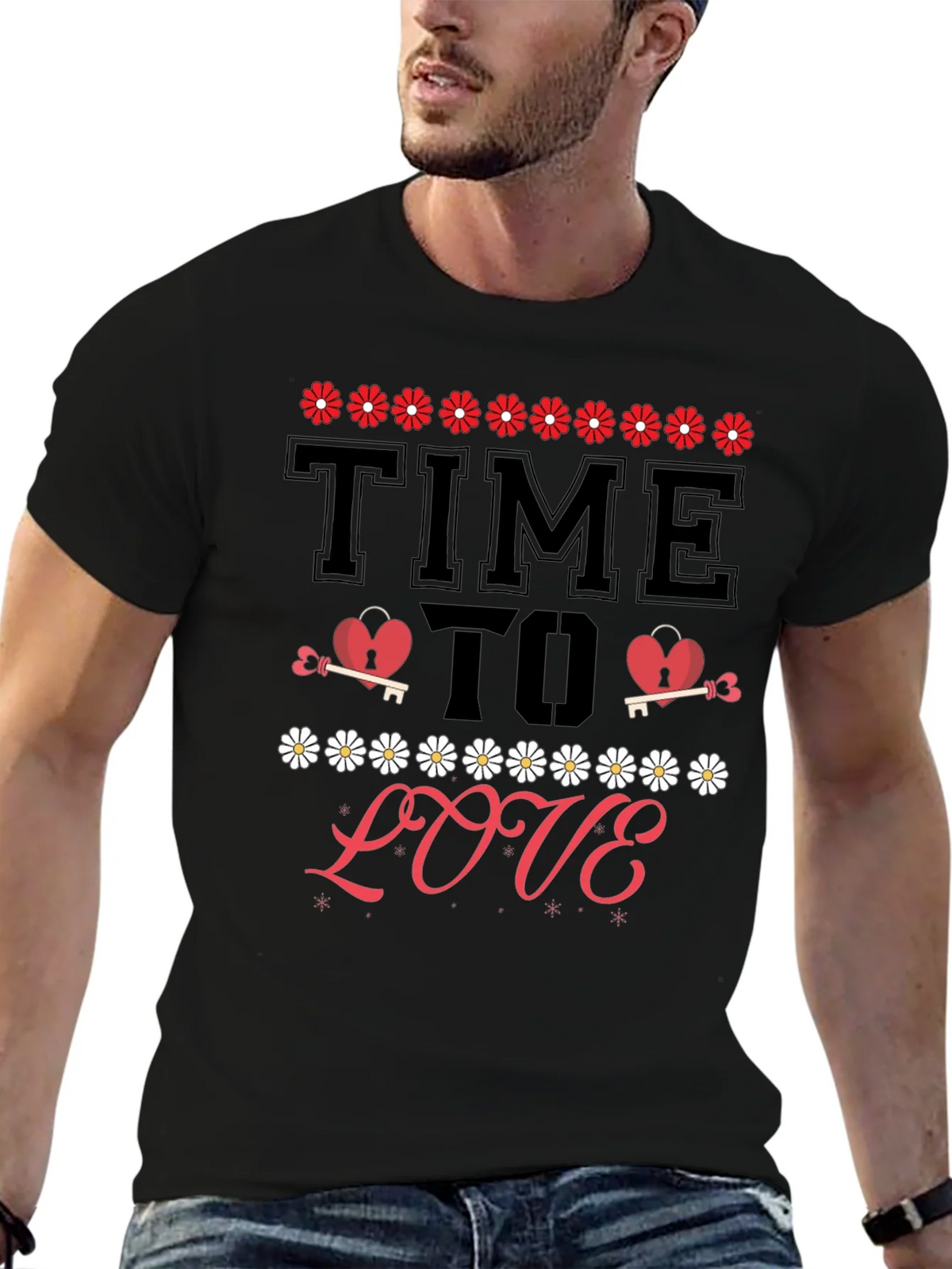 Time to Love T-Shirt - Heart & Key Design product image 6